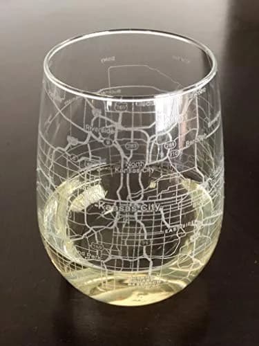 Or Something 17oz Stemless Wine Glass with Kansas City Map | Modern Reusable Glassware thumbnail 1