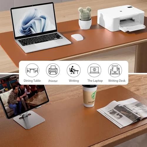 Aothia PU Leather Desk Pad Protector 59cm x 35cm (23.6" x 13.7") | Smooth Surface for Writing and Laptop Use thumbnail 5