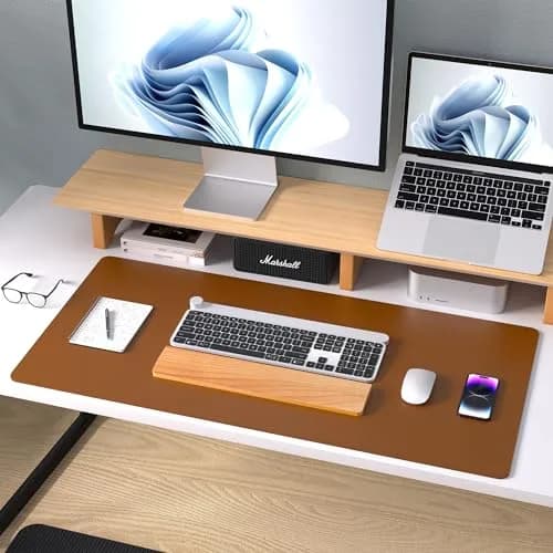 Aothia PU Leather Desk Pad Protector 59cm x 35cm (23.6" x 13.7") | Smooth Surface for Writing and Laptop Use thumbnail 9