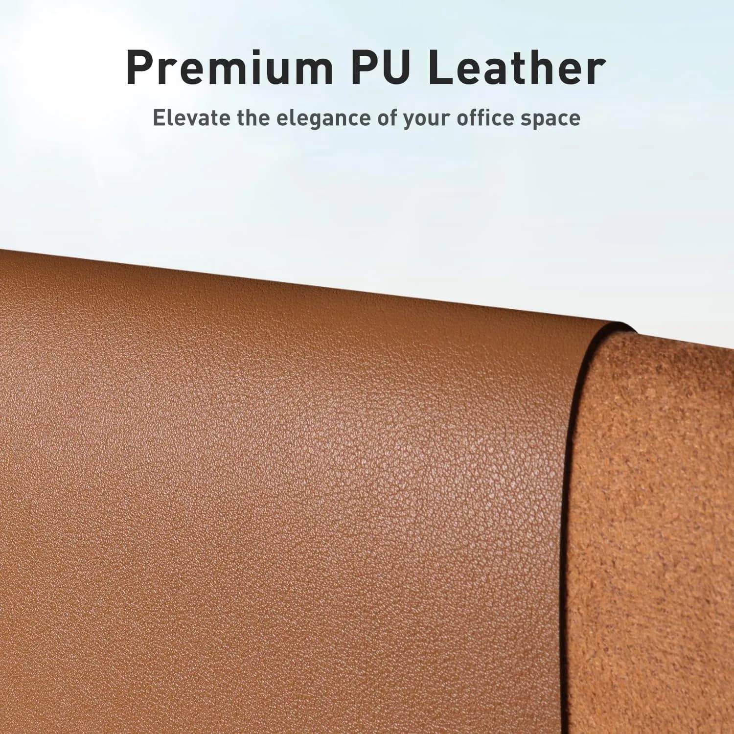 Aothia Brown PU Leather Desk Pad Protector, 23.6" x 13.7" - Stylish Desk Protection - view 2