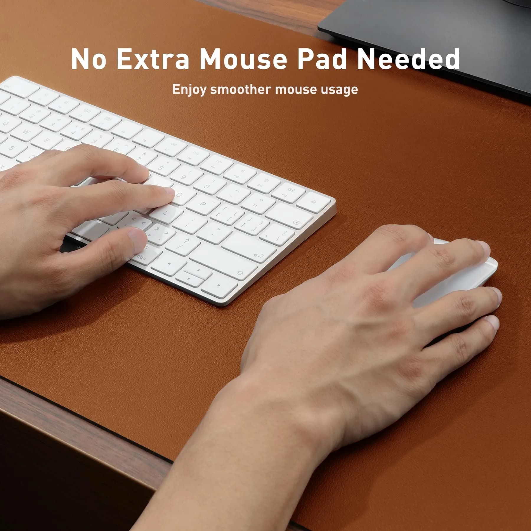 Aothia Brown PU Leather Desk Pad Protector, 23.6" x 13.7" - Stylish Desk Protection - view 4