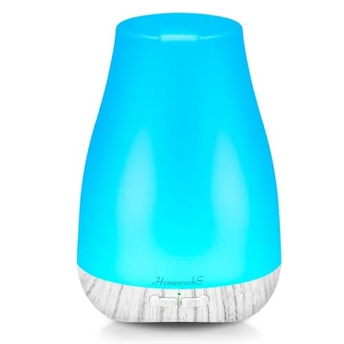 Homeweeks Essential Oil Diffuser 100ml (3.4 Fl Oz) | Ultrasonic Cool Mist Humidifier with 7 Color LED Light thumbnail 1