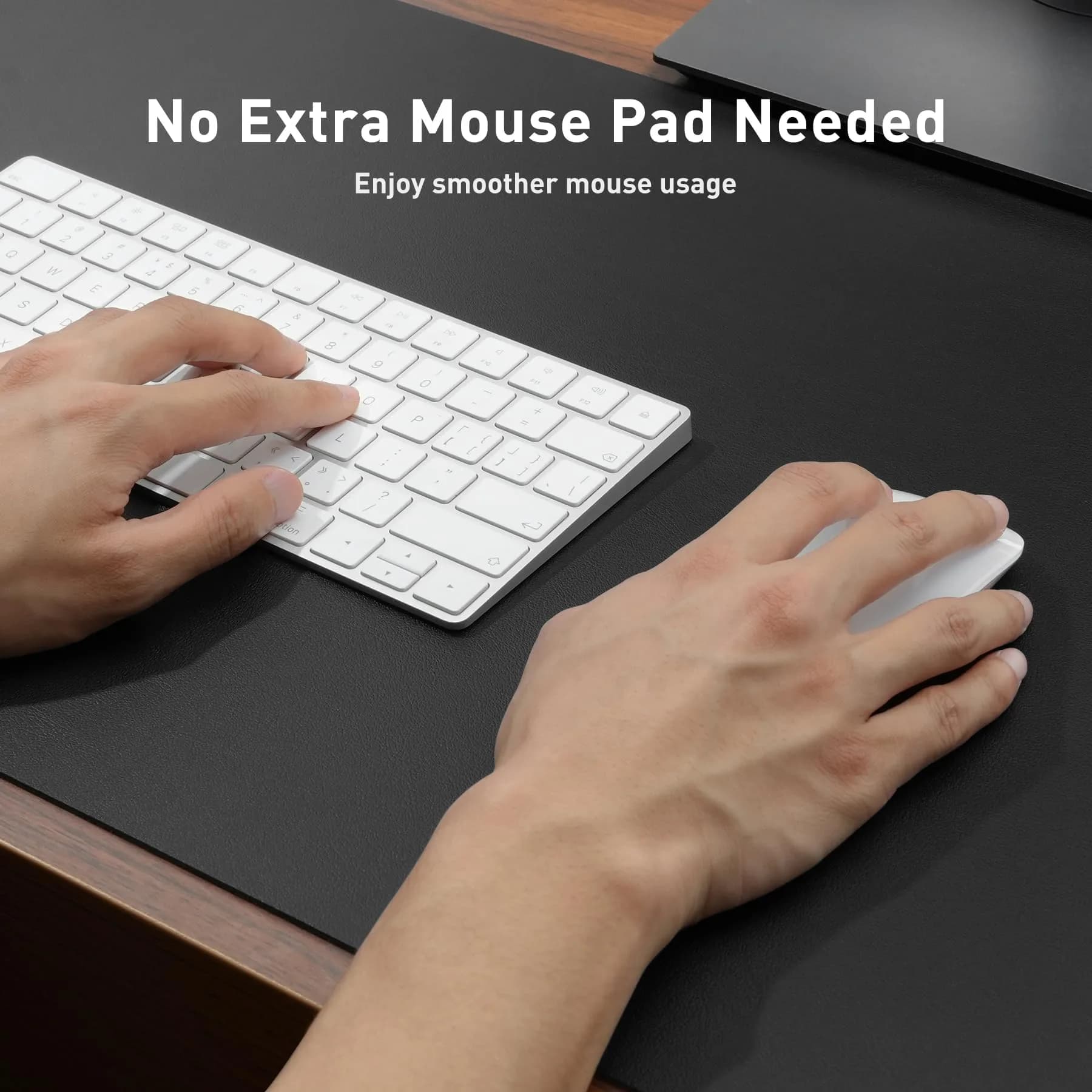 Aothia Black Leather Desk Pad Protector, 36" x 17" | Protects Desk from Scratches, Stains, Spills, Heat - view 4