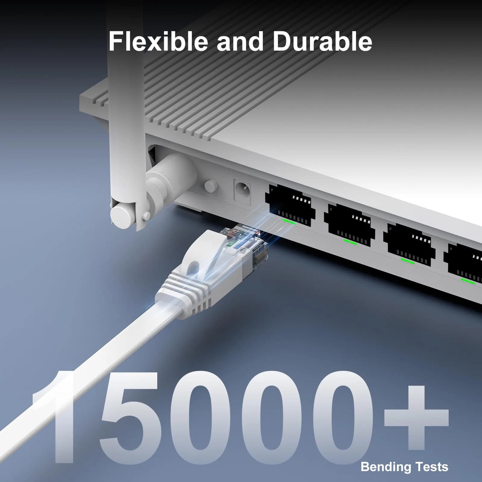 CableGeeker Flat Cat 6 Ethernet Cable 1.5ft (0.46m) 6-Pack | 10Gbps High-Speed Network Cable - view 6