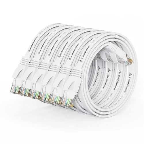 CableGeeker Flat Cat 6 Ethernet Cable 1.5ft (0.46m) 6-Pack | 10Gbps High-Speed Network Cable thumbnail 1