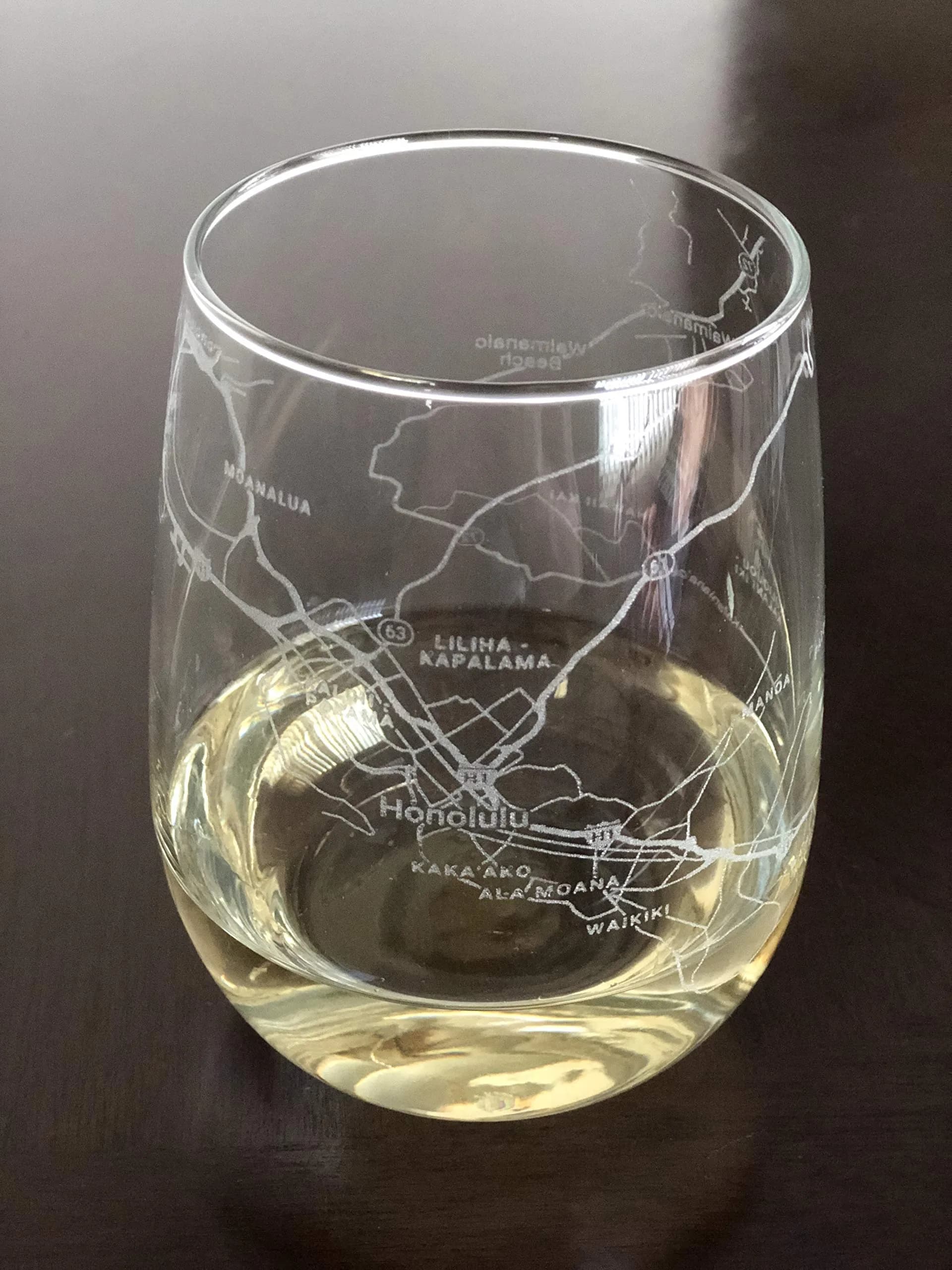 Or Something Stemless 17oz Wine Glass Honolulu Hawaii | Modern Clear Reusable — Clear