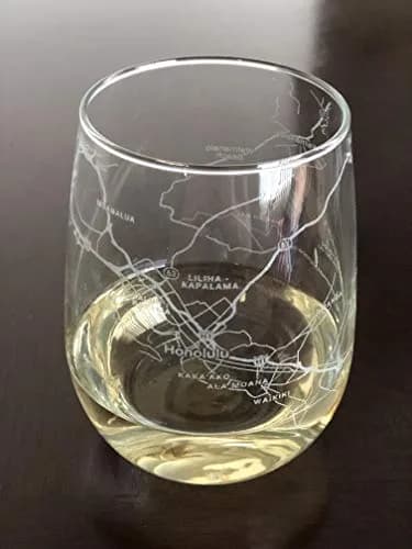 Or Something Stemless 17oz Wine Glass Honolulu Hawaii | Modern Clear Reusable thumbnail 1