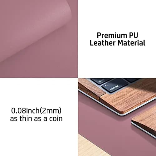 Aothia Dark Pink Desk Pad Protector 91cm x 43cm (36" x 17") | Smooth PU Leather for Office & Home thumbnail 7