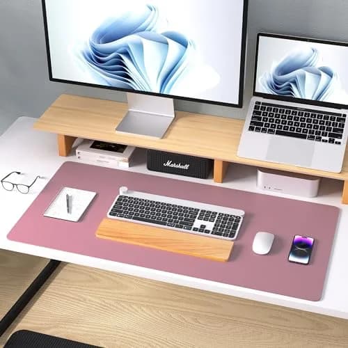 Aothia Dark Pink Desk Pad Protector 91cm x 43cm (36" x 17") | Smooth PU Leather for Office & Home thumbnail 9
