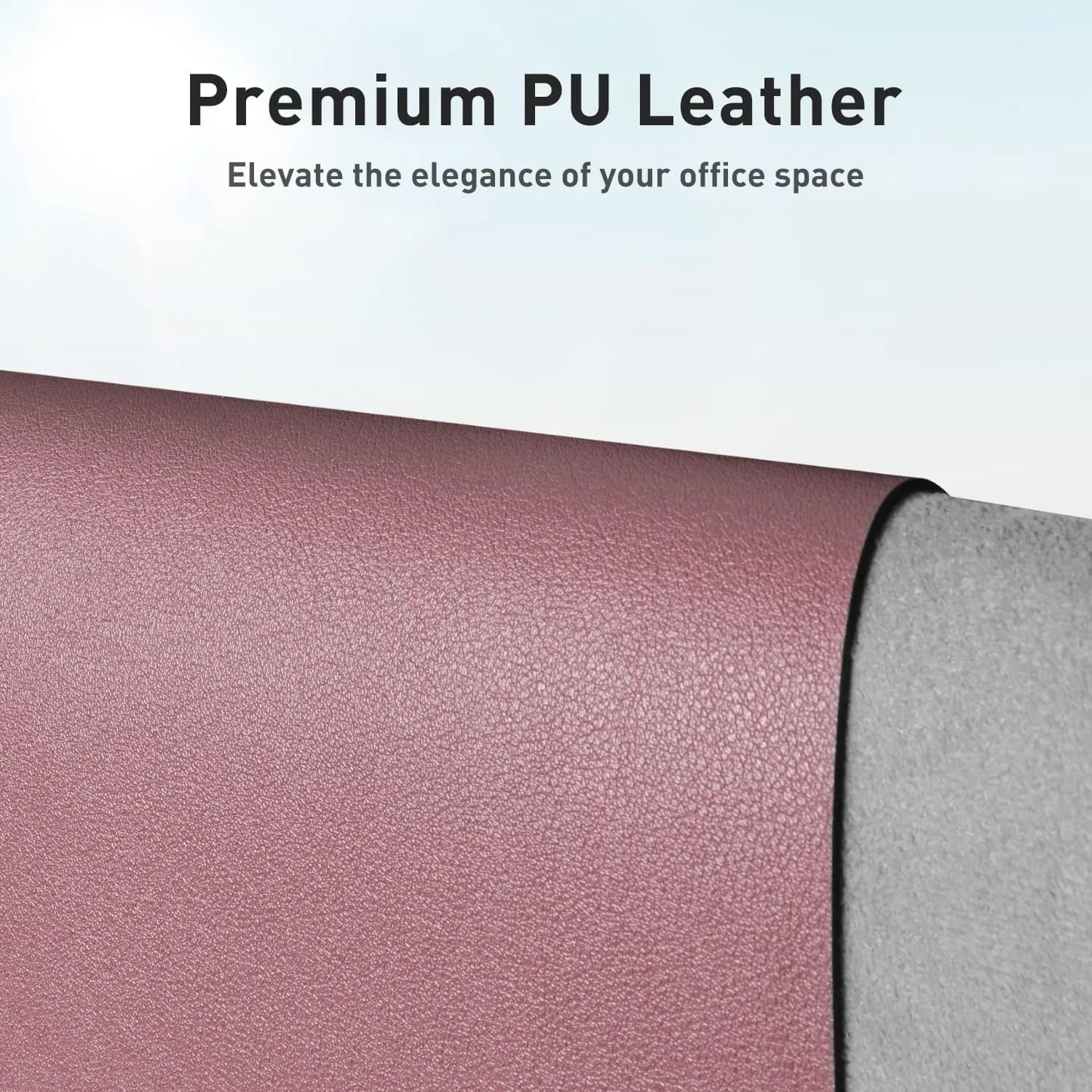 Aothia Dark Pink Desk Pad Protector 91cm x 43cm (36" x 17") | Smooth PU Leather for Office & Home - view 2