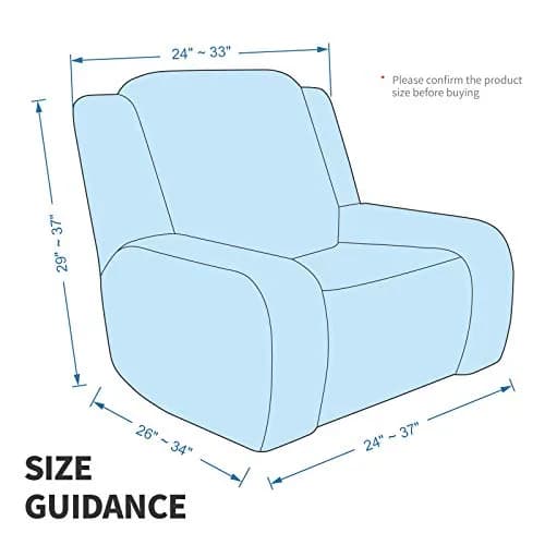 MAXIJIN Recliner Slipcovers 4 Pieces | Stretch Jacquard Fitted Protector for Kids & Pets thumbnail 6