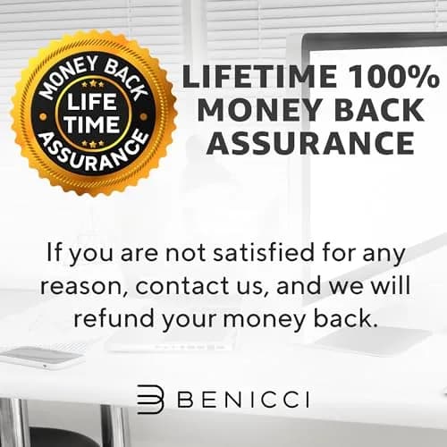 Benicci Blue Light Blocking Glasses with Case | Classic Frame, Unisex Fit, Blocks Glare thumbnail 7