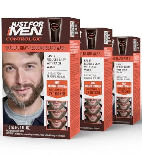 Just for Men Control GX Beard Wash 360ml (12 Fl Oz) | Gradually Reduces Grey thumbnail 1