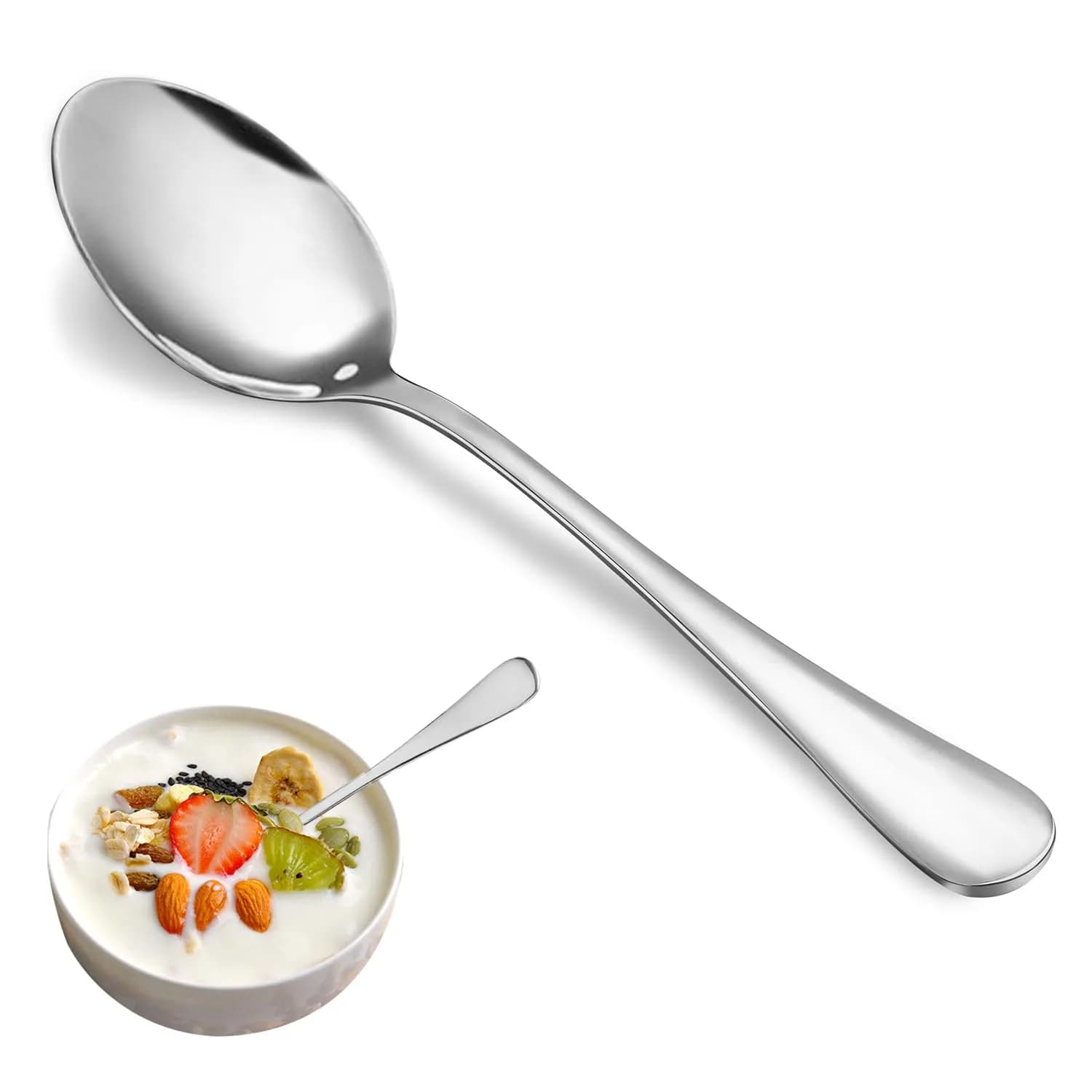 MUTNITT Teaspoon Set, 16 Piece, 6.7" Stainless Steel Silverware | Classic & Dishwasher Safe — Silver