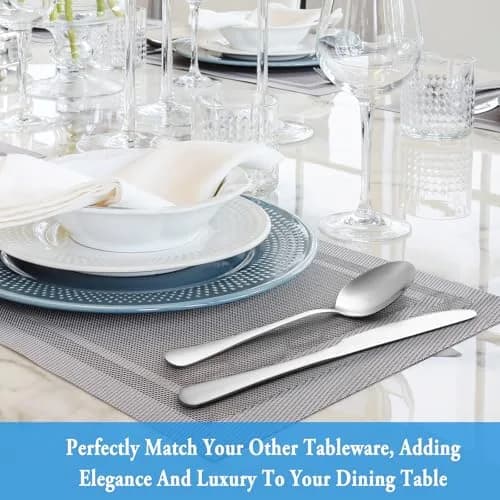 MUTNITT Teaspoon Set, 16 Piece, 6.7" Stainless Steel Silverware | Classic & Dishwasher Safe thumbnail 6