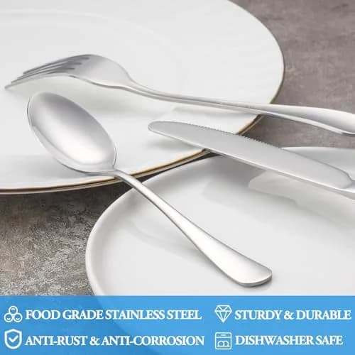 MUTNITT Teaspoon Set, 16 Piece, 6.7" Stainless Steel Silverware | Classic & Dishwasher Safe thumbnail 3