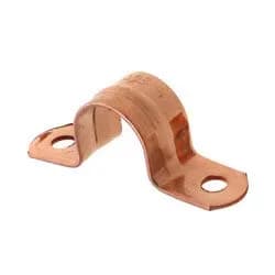 PROCURU 3/4-Inch Copper Pipe Strap, Two-Hole Clamp Mount (19.05 mm / 0.75-Inch), 10-Pack | Flush Mount for Copper Plumbing — 2 Inch (2")