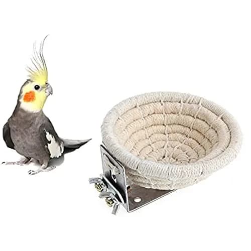 Orgrimmar Handmade Cotton Rope Bird Nest Breeding Nest Hatch House Cage | Comfortable, breathable, supports parrot breeding thumbnail 1