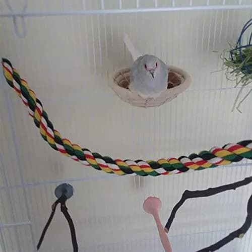 Orgrimmar Handmade Cotton Rope Bird Nest Breeding Nest Hatch House Cage | Comfortable, breathable, supports parrot breeding thumbnail 6