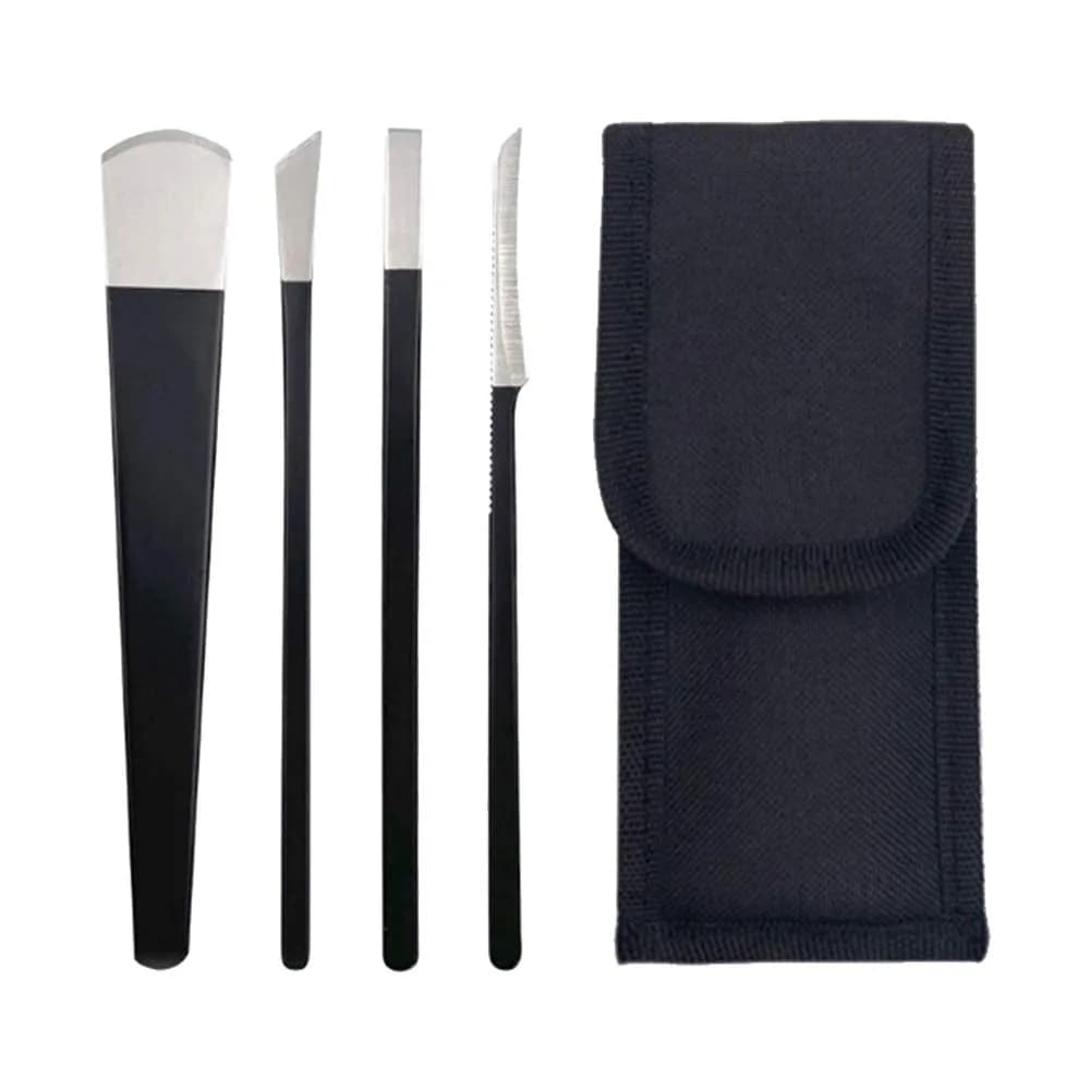 LOOKSEVEN Pedicure Knife Set 4 Pieces Stainless Steel | For Ingrown Toe Nails & Callus Removal - main product image