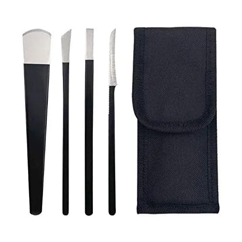 LOOKSEVEN Pedicure Knife Set 4 Pieces Stainless Steel | For Ingrown Toe Nails & Callus Removal thumbnail 1