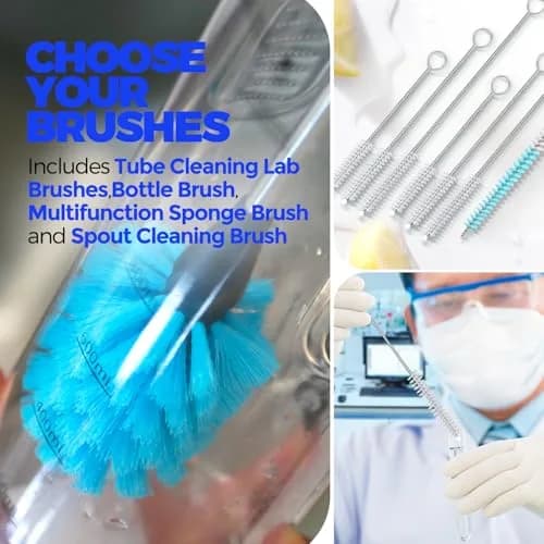 Holikme Bottle Brush Tube Cleaning Lab Set with Long Handle,White | 11 Pack, Long Handle, Multi-Size thumbnail 7
