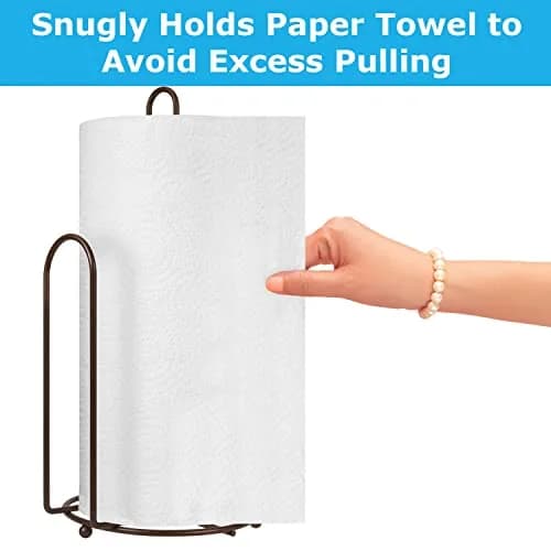 Blue Donuts Countertop Paper Towel Holder - Easy One-Handed Tear, Farmhouse Style, Bronze Finish thumbnail 4