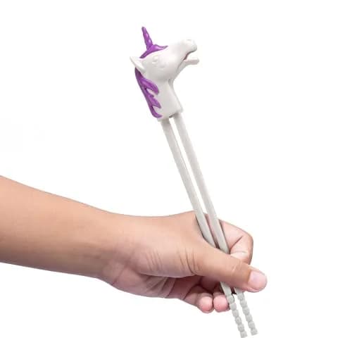 Fred & Friends MUNCHTIME Unicorn Chopsticks for Kids, Reusable Food-Safe Plastic, 4.45 inches | Fun Interactive Design for Beginners thumbnail 3