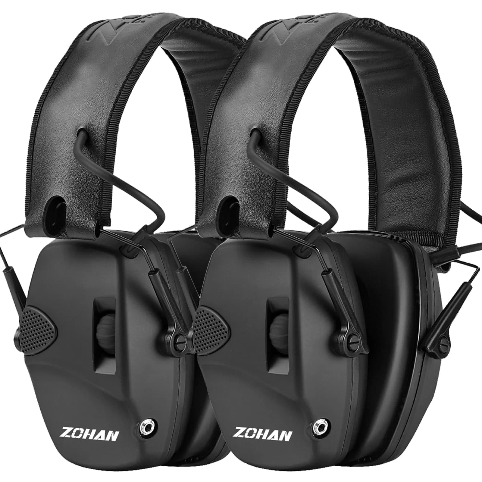 ZOHAN EM054 Electronic Shooting Earmuffs 22dB NRR | Sound Amplification & Noise Reduction (2 Pack, Black) - main product image
