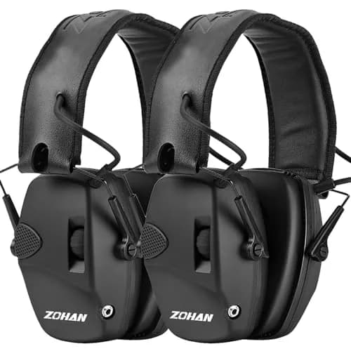 ZOHAN EM054 Electronic Shooting Earmuffs 22dB NRR | Sound Amplification & Noise Reduction (2 Pack, Black) thumbnail 1