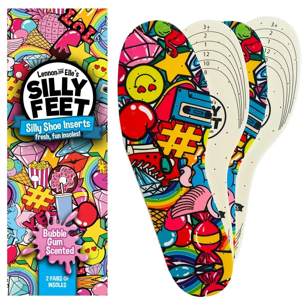 Silly Feet Kids Shoe Insoles Bubble Gum Scented Soft Foam | Replace & Fit Perfectly in Shoes — Bubble Gum