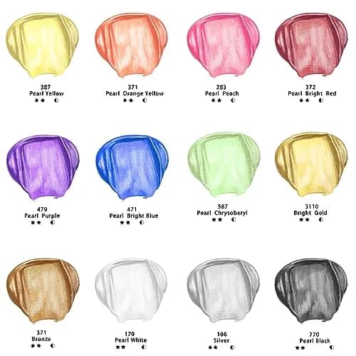 Artecho Metallic Acrylic Paint Set 12 Colors 59ml | Rich Metallic Finish for Art & Crafts thumbnail 3