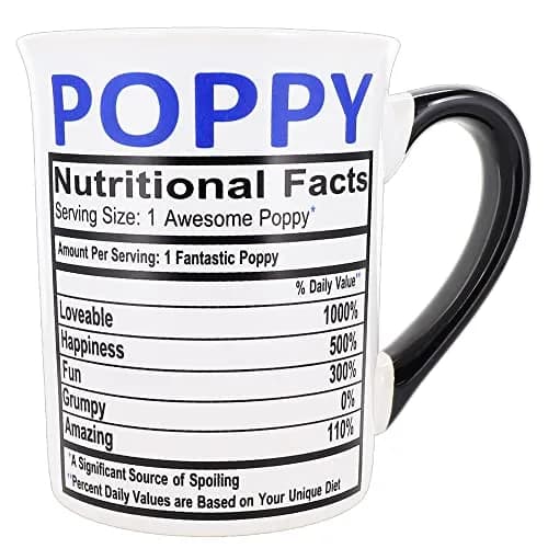 Cottage Creek Ceramic Coffee Mug 16oz Large Poppy | Grandpa Gift, Dad Mug, Novelty Coffee Cup thumbnail 1