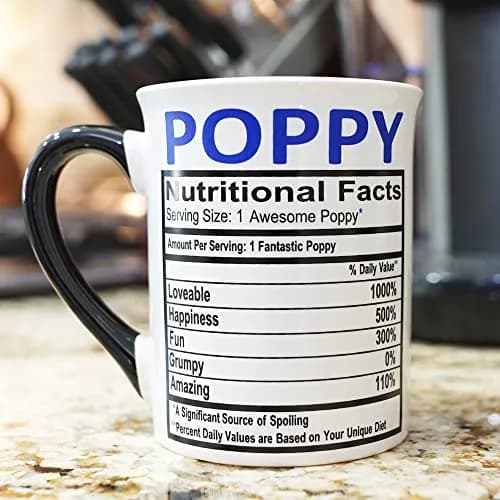 Cottage Creek Ceramic Coffee Mug 16oz Large Poppy | Grandpa Gift, Dad Mug, Novelty Coffee Cup thumbnail 6