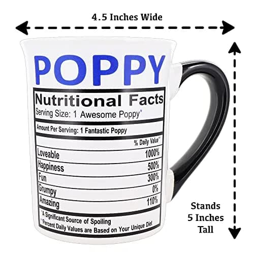 Cottage Creek Ceramic Coffee Mug 16oz Large Poppy | Grandpa Gift, Dad Mug, Novelty Coffee Cup thumbnail 3
