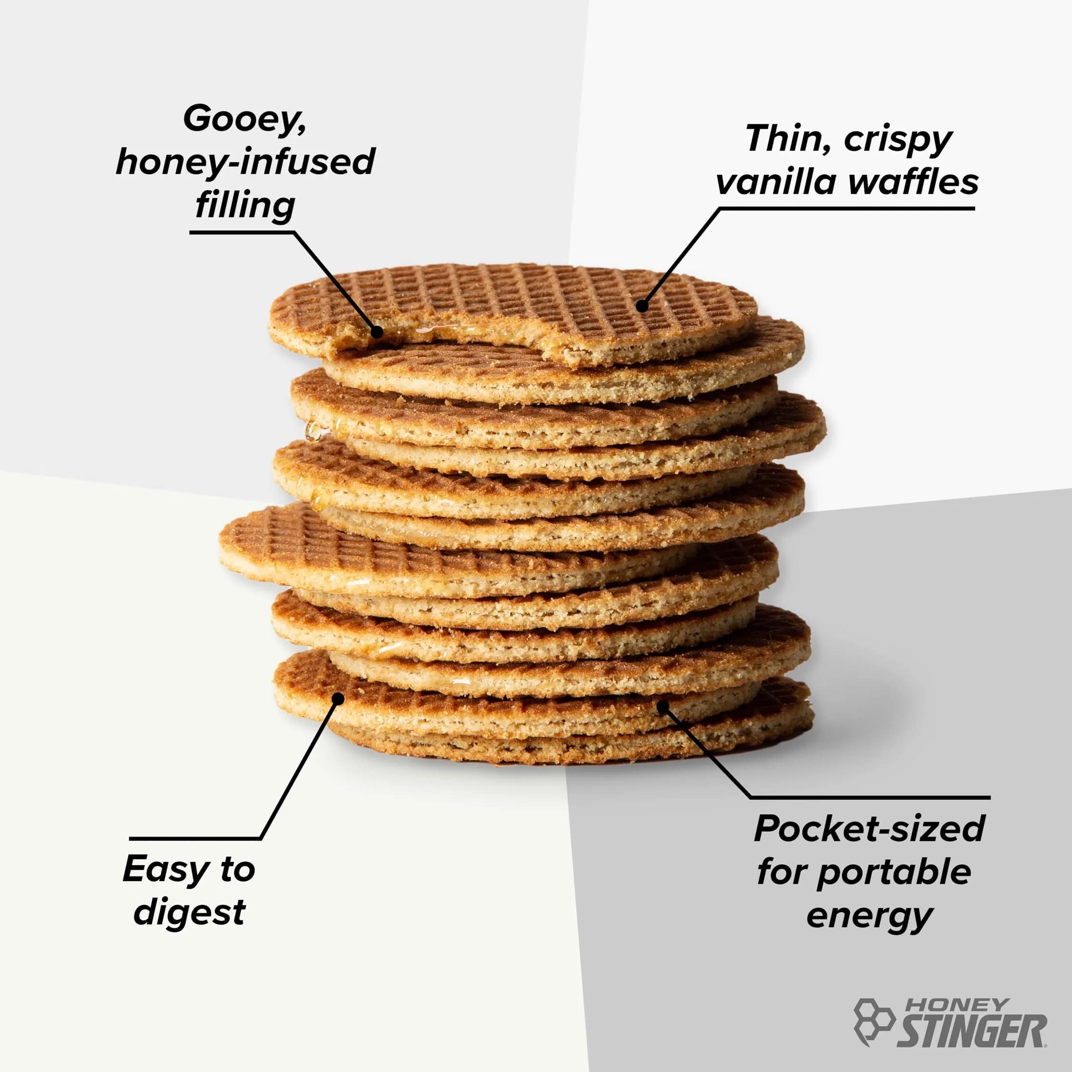 Honey Stinger Organic Mini Vanilla Waffles 5.3 oz (150 g) | USDA Organic Energy Snack - view 3