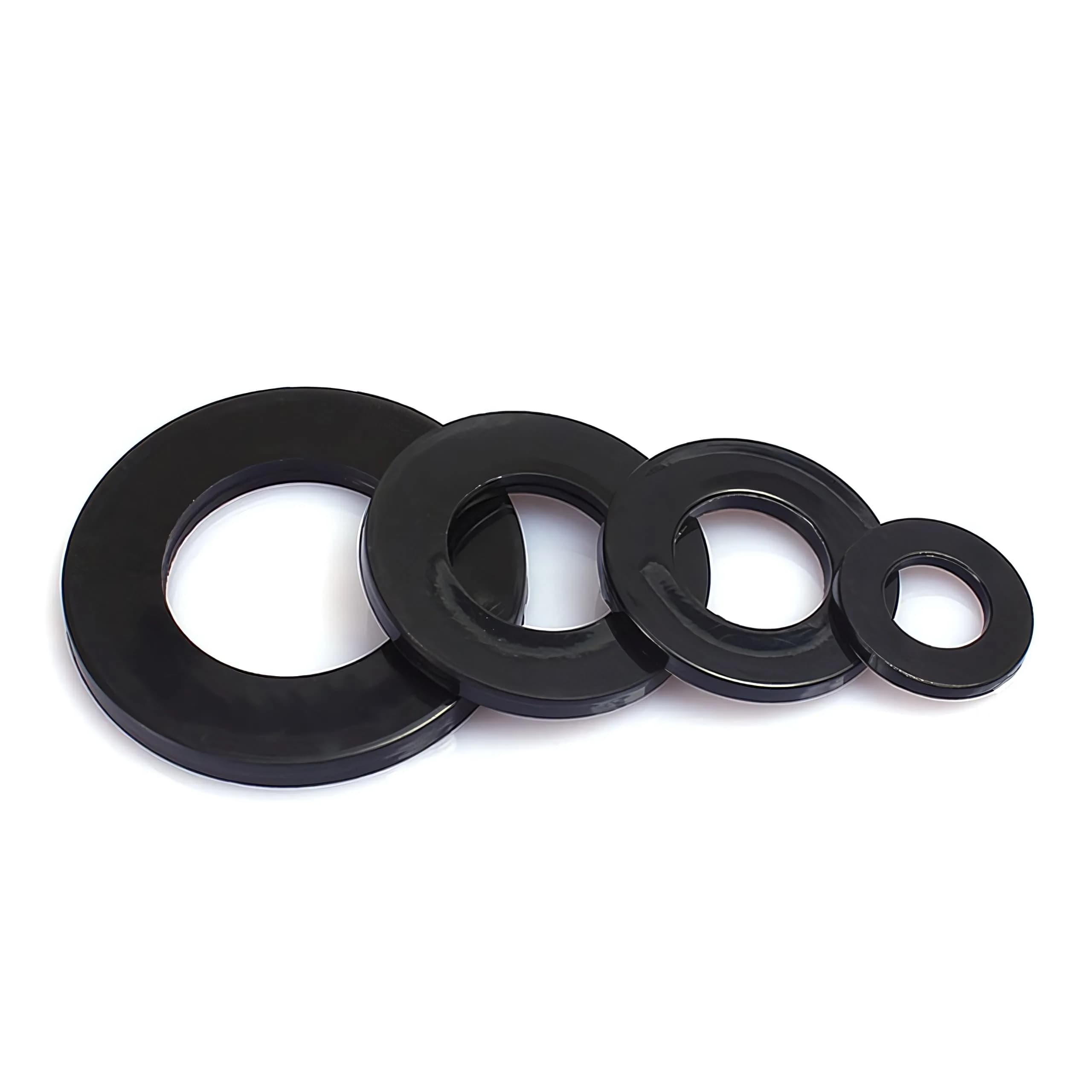 NACX 500Pcs Black Nylon Flat Washers M5 x 10mm x 1mm | Electrical & Electronic Assembly Support - main product image
