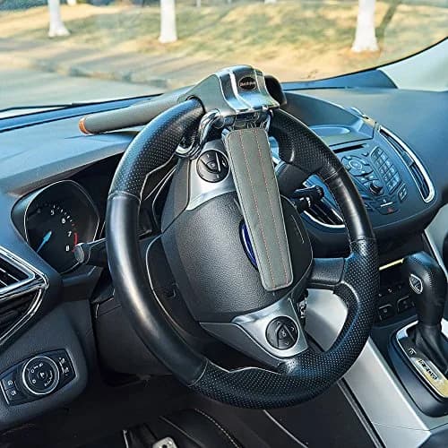 Blueshyhall Vehicle Steering Wheel Lock, Anti Theft Lock with Safety Hammer, Grey | Heavy Duty Security Device thumbnail 5