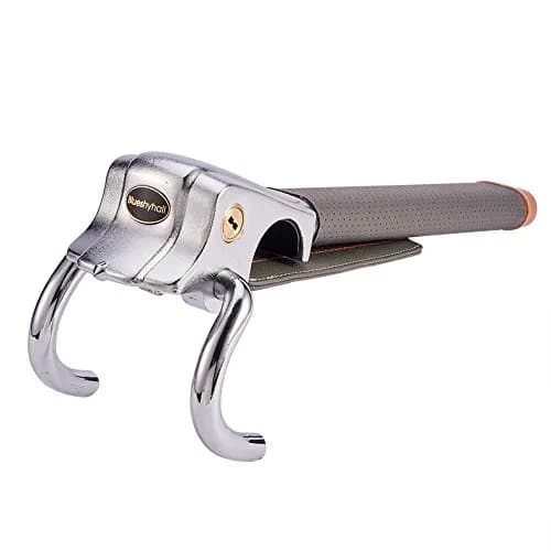 Blueshyhall Vehicle Steering Wheel Lock, Anti Theft Lock with Safety Hammer, Grey | Heavy Duty Security Device thumbnail 3