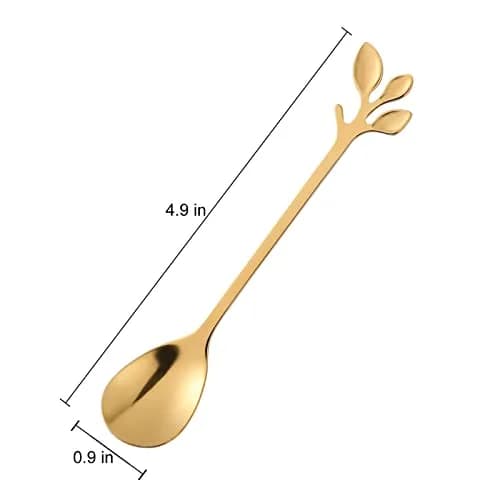 CAMDEA Gold Plated Stainless Steel Mini Coffee Espresso Spoons, Set of 8, 12.4cm (4.9 inch) | Polished Steel for Desserts & Stirring thumbnail 2