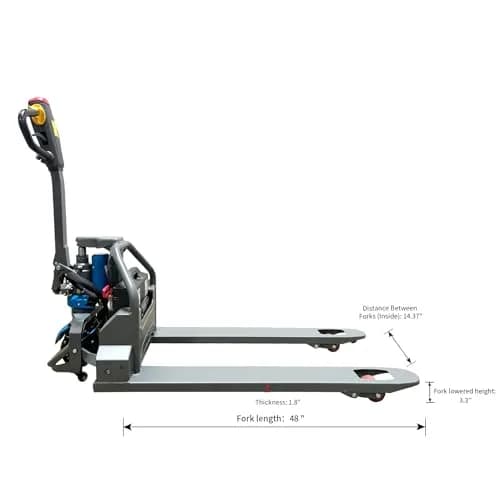 APOLLOLIFT Electric Pallet Jack 48"x27" | 3300lbs Capacity, Lithium Battery, Regenerative Braking thumbnail 2