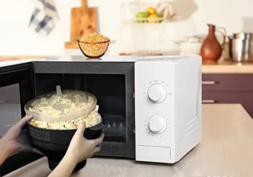 KORCCI Collapsible Silicone Popcorn Popper Bowl - Black | Healthy Microwave Popcorn Maker thumbnail 8