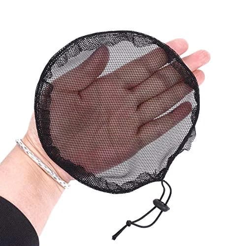 YANTAISIYU Black Ponytail Hair Net with Elastic Drawstring | Durable Nylon, 5 pcs for Hair Bun & Wig Making (Round, 15cm Diameter) thumbnail 3