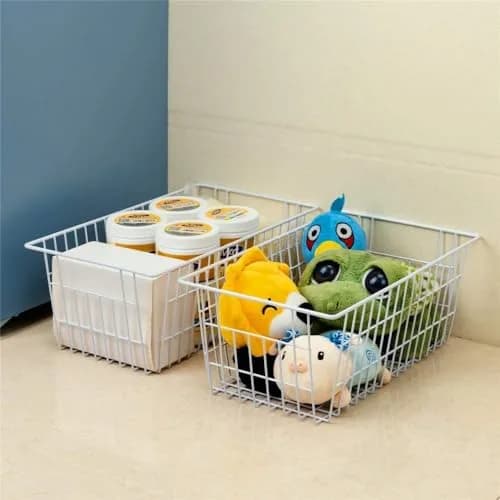Slideep Farmhouse Storage Baskets 2 Pack | Rustic Kitchen & Home Organizer (70-120c) thumbnail 3