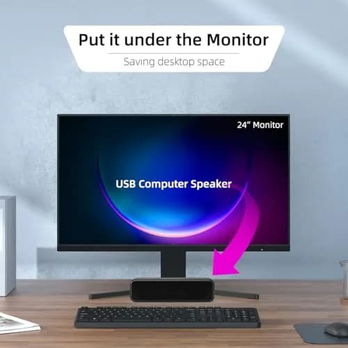 LIELONGREN Upgraded Computer Speakers 286g (10.1 oz) | Plug-n-Play USB Sound Bar with Stereo Loud Sound thumbnail 6