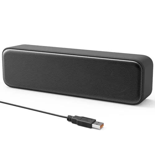 LIELONGREN Upgraded Computer Speakers 286g (10.1 oz) | Plug-n-Play USB Sound Bar with Stereo Loud Sound thumbnail 1