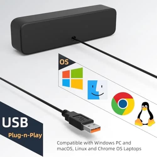 LIELONGREN Upgraded Computer Speakers 286g (10.1 oz) | Plug-n-Play USB Sound Bar with Stereo Loud Sound thumbnail 3