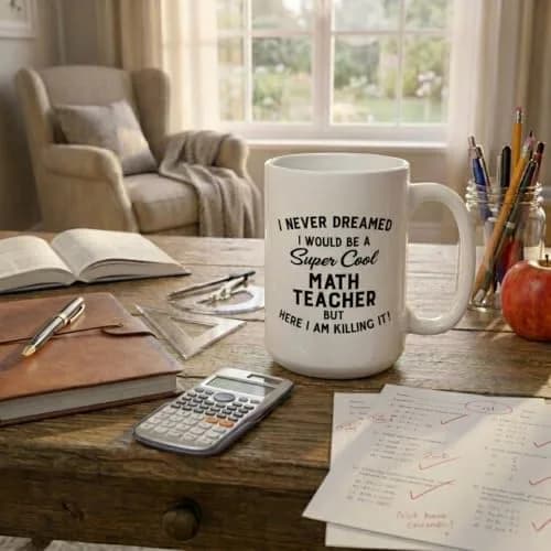 Artisan Owl Funny Math Teacher Gift – 'I'd Be a Cool Math Teacher but Here I Am' – 15oz Ceramic Mug for STEM Educators, Professors, Algebra & Calculus Lovers | Humor & Practicality thumbnail 4