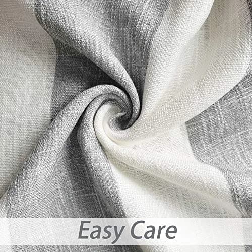 Central Park Gray White Vertical Stripe Curtain Semi Sheer, 44" Wx63" | Elegant Farmhouse Style for Living & Bedroom thumbnail 7
