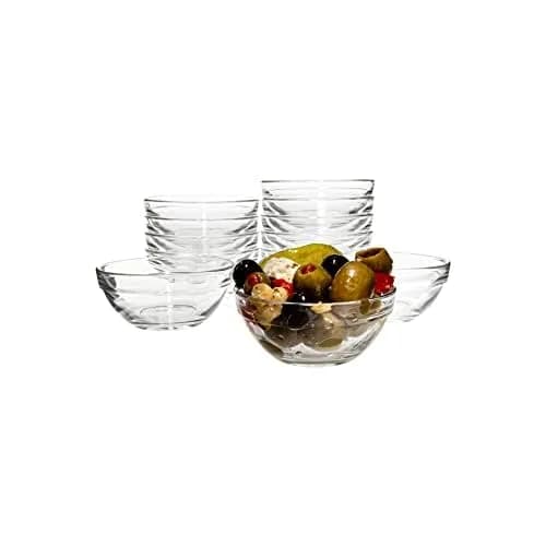 Vikko Small Glass Bowls 3.5" | Versatile Prep & Serving Bowls in Clear Glass — 3.5 Inch